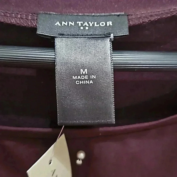 Ann Taylor Wine Romantic Goth Coquette Girl Pearl Embellished Feminine Sz Med - Picture 3 of 8